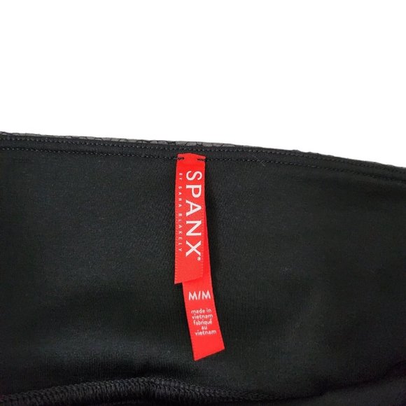 Spanx Womens Leggings Medium Black Faux Leather Stretch High Rise Stretch - Picture 4 of 10